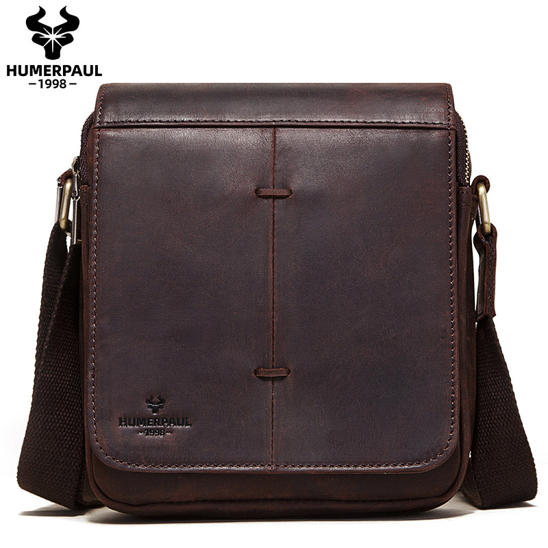 Luxury Bags For Travel - Vintage Crazy Horse lederen heren berichtentassen