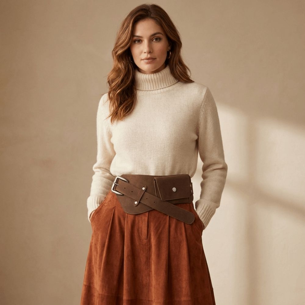Belt Bag Leather Wide - Western cowboy stijl PU riem met