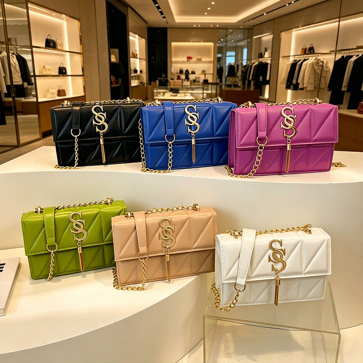 Luxury Bags Lv - Modieuze, elegante, gewatteerde kleine vierkante tas