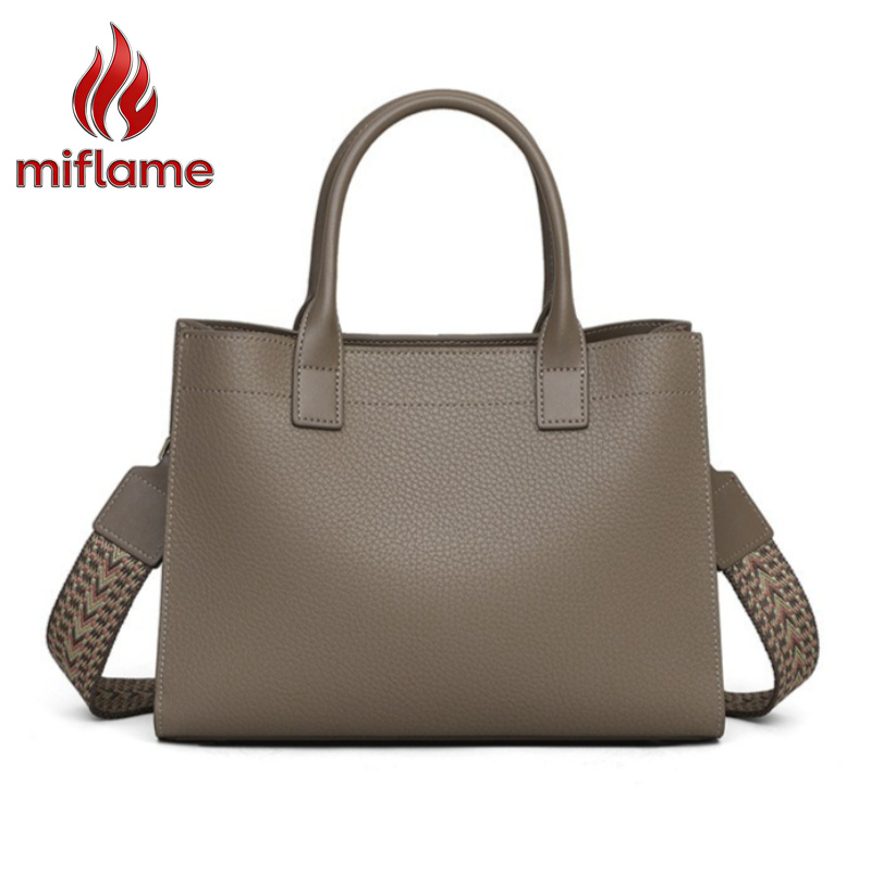 Structured Handbag Top Handle - Echte leren schoudertas voor dames, geschikt