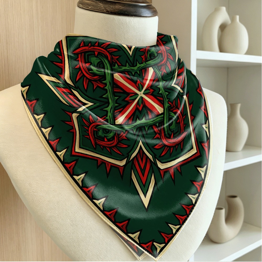 Luxury Bags Green - Rood en groen doornig rankpatroon met