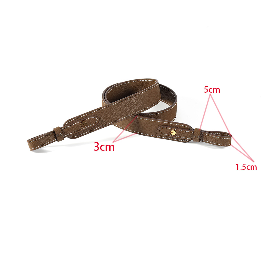 Belt Bag Leather Wide - Volledig lederen Togo Etoupe lederen 3