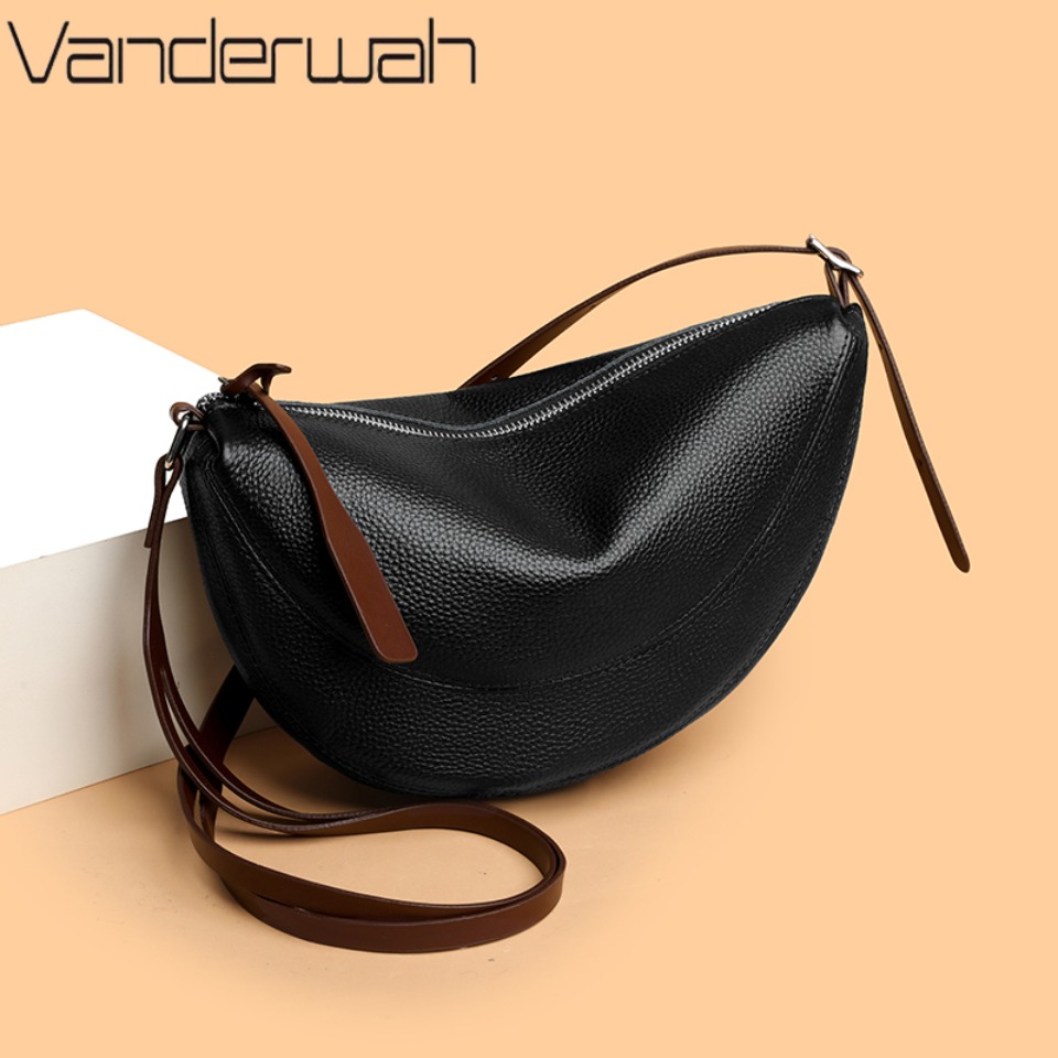 Luxury Bags Kate Spade - 100% toplaag echt rundleer halvemaanvormige tas,