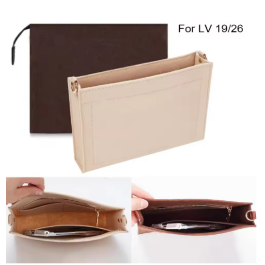Luxury Bags Lv - Opgeruimde vilten handtas inzetstuk cosmetische opbergtas