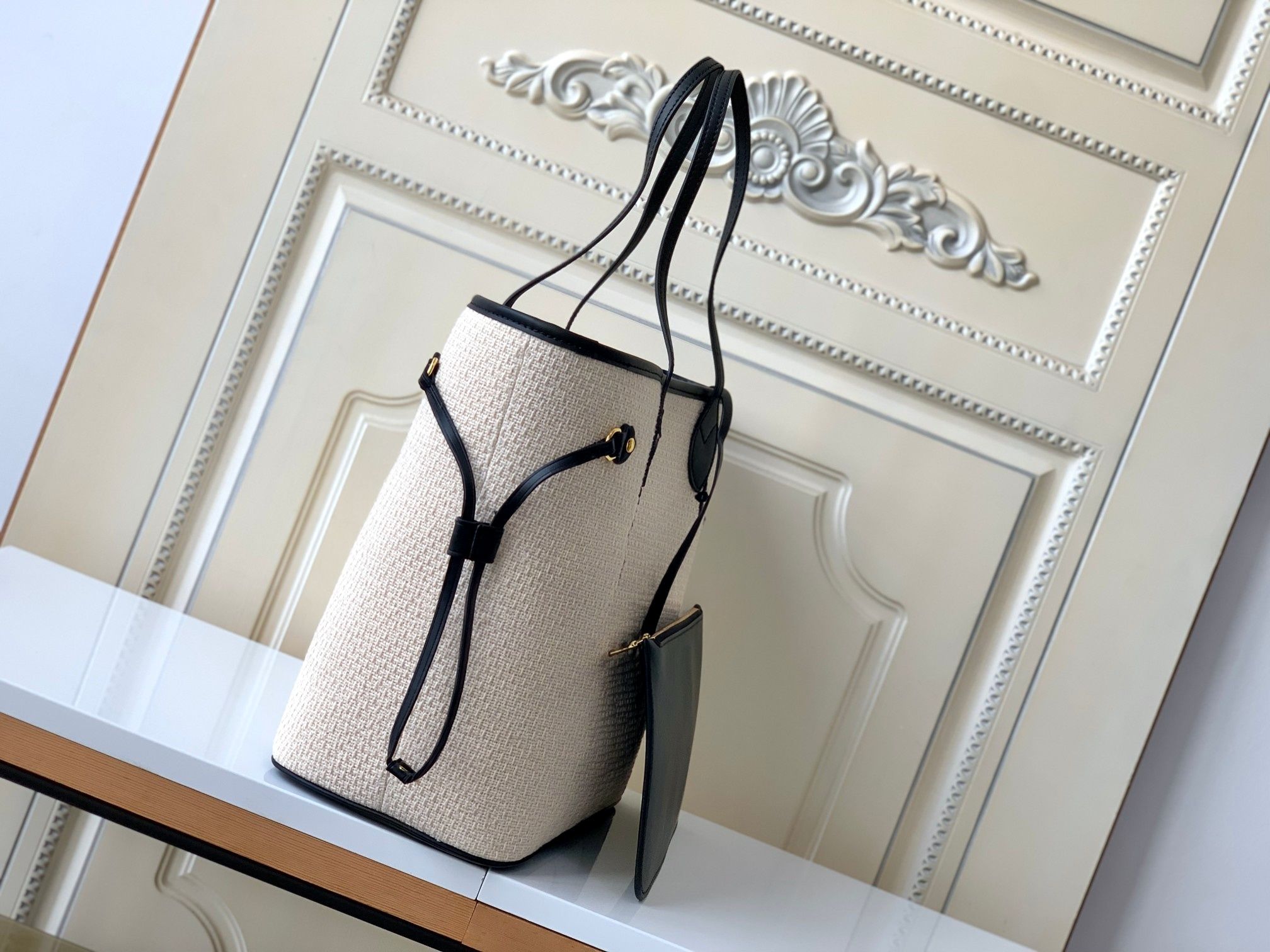 Structured Handbag Top Handle - Dames neutrale effenkleurige handtas van kunstleer,