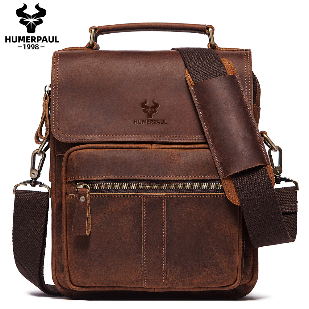 Luxury Bags For Travel - HUMERPAUL lederen herenschoudertas luxe werk zakelijke