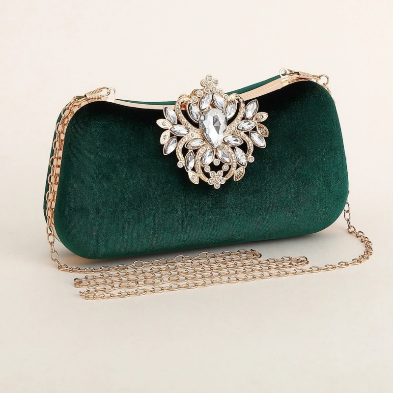 Donkergroene fluwelen clutch t - Luxury Bags Collection recensie en prijs