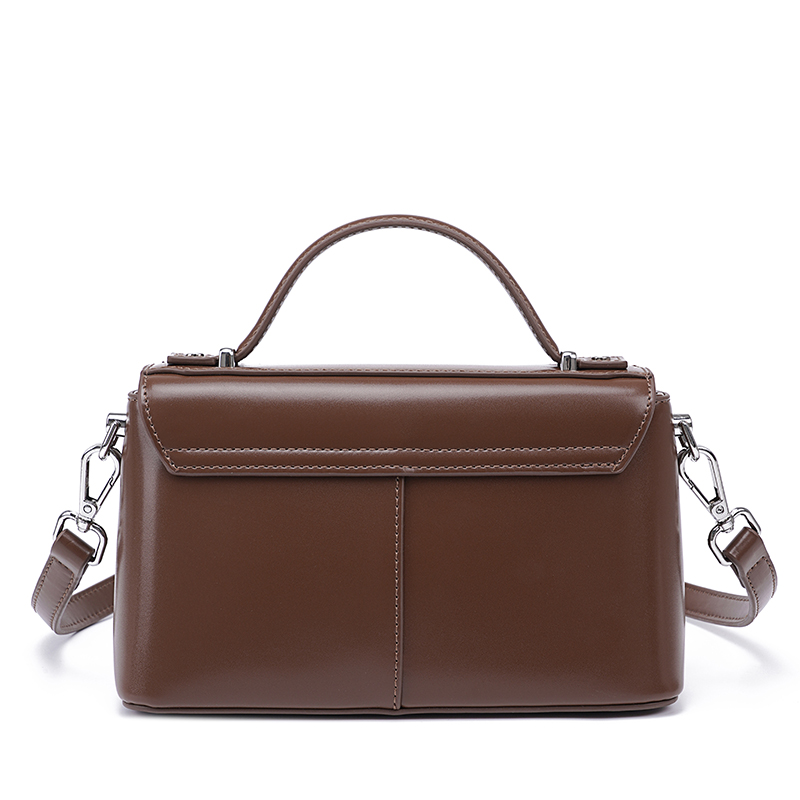 Dames handtas van bruin leer m - Structured Handbag Top Handle recensie en prijs