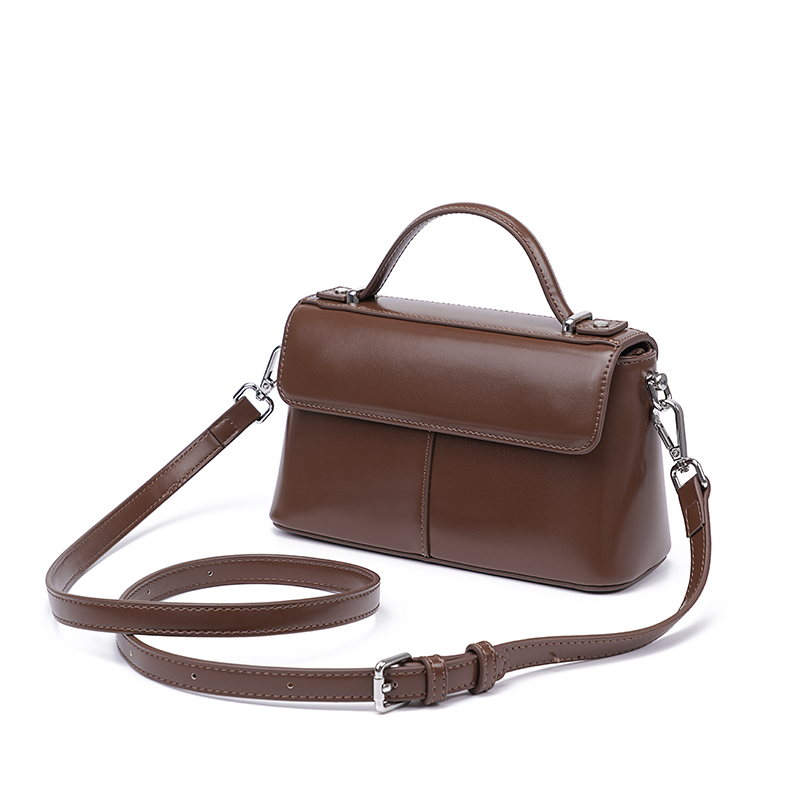 Dames handtas van bruin leer m - Structured Handbag Top Handle recensie en prijs