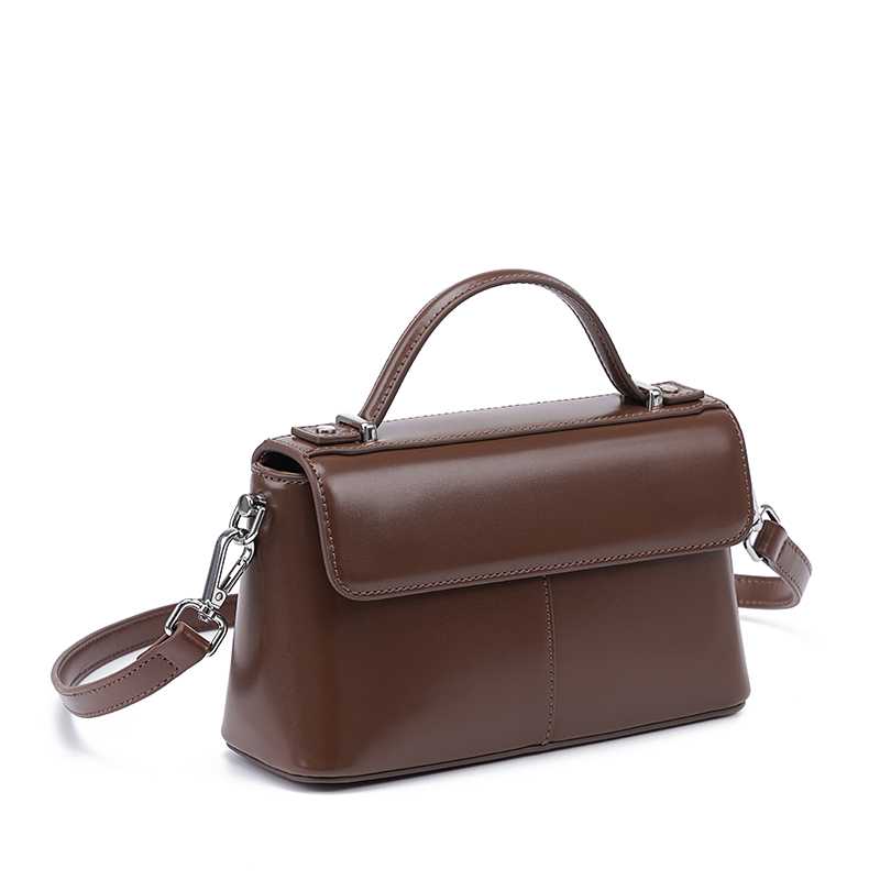 Dames handtas van bruin leer m - Structured Handbag Top Handle recensie en prijs