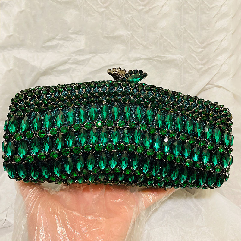 Luxe groene strass avond clutc - Luxury Bags Green recensie en prijs