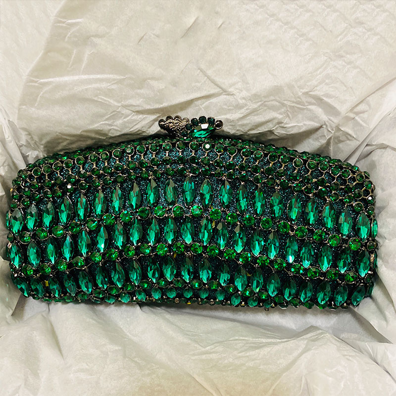 Luxe groene strass avond clutc - Luxury Bags Green recensie en prijs