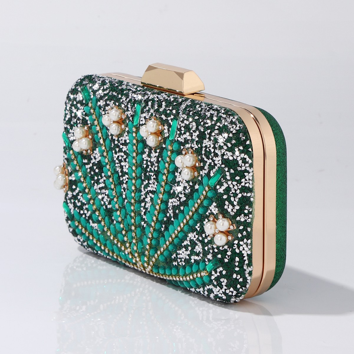 Luxe groene avondtasje met str - Luxury Bags Green recensie en prijs