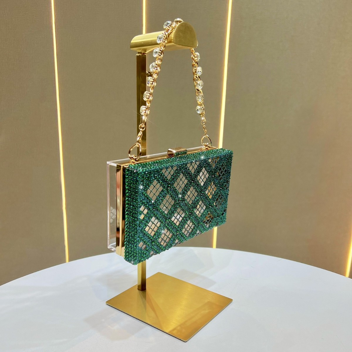 Smaragdgroene ruitvormige holl - Luxury Bags Green recensie en prijs