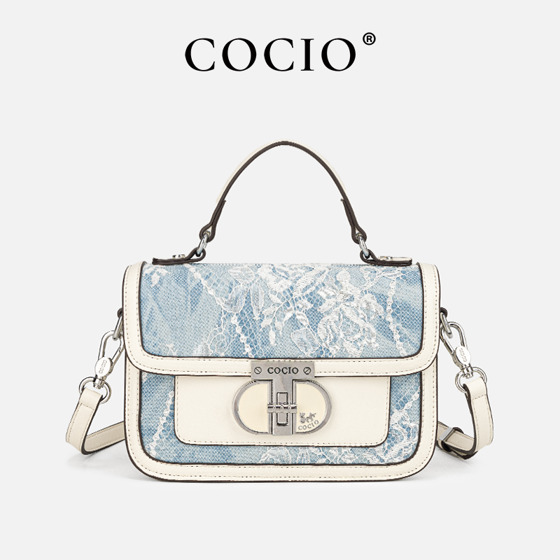 Dames blauw witte kanten handt - Structured Handbag Top Handle recensie en prijs