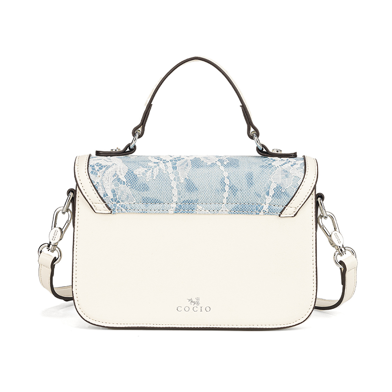 Dames blauw witte kanten handt - Structured Handbag Top Handle recensie en prijs