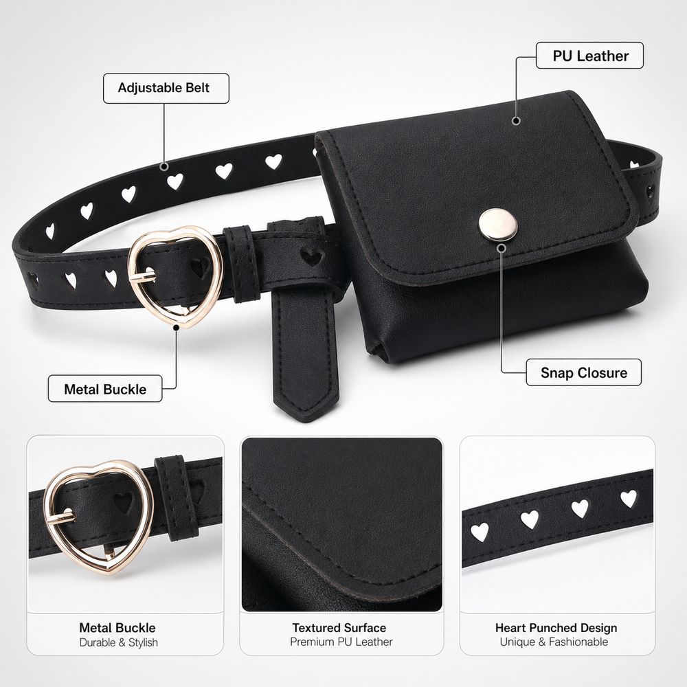 Nieuwe PU lederen dames heupta - Belt Bag Leather Wide recensie en prijs