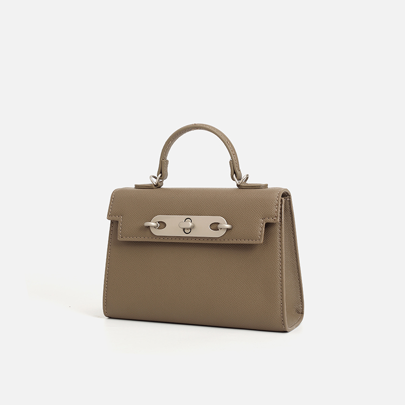 Dames handtas van taupe saffia - Structured Handbag Top Handle recensie en prijs